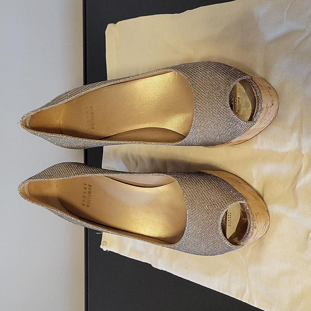 Silver Glitter Stuart Weitzman platforms